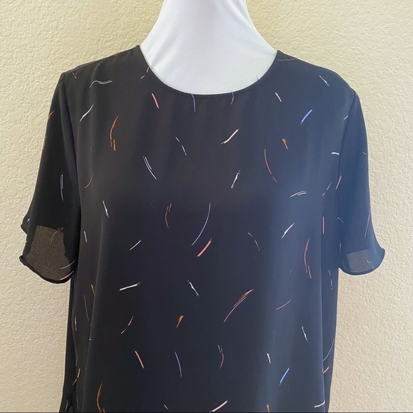 Apt 9 black short sleeve dressy blouse Size Large - Picture 6 of 11